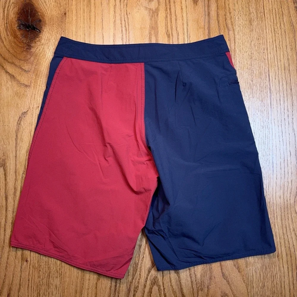 Patagonia Wavefarer Board Shorts Mens 32 Colorblock Navy Red Swim Trunks‎